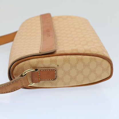 Luxury CELINE Macadam Canvas Shoulder Bag PVC Leather Beige 52441