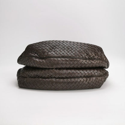 Bottega Veneta Drawstring Dark Chocolate Brown Intrecciato Leather Large Crossbody Bag