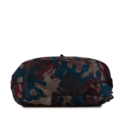 Brown Dior Peter Doig Denim Camouflage Soft Saddle Bag Satchel Rovelle Bags