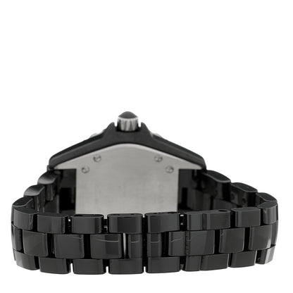 Stainless Steel Ceramic Diamond Pave Bezel 33mm J12 Quartz Watch Black