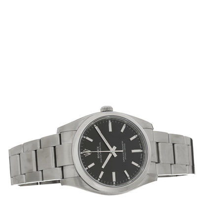 Stainless Steel 34mm Oyster Perpetual Watch Black 114200