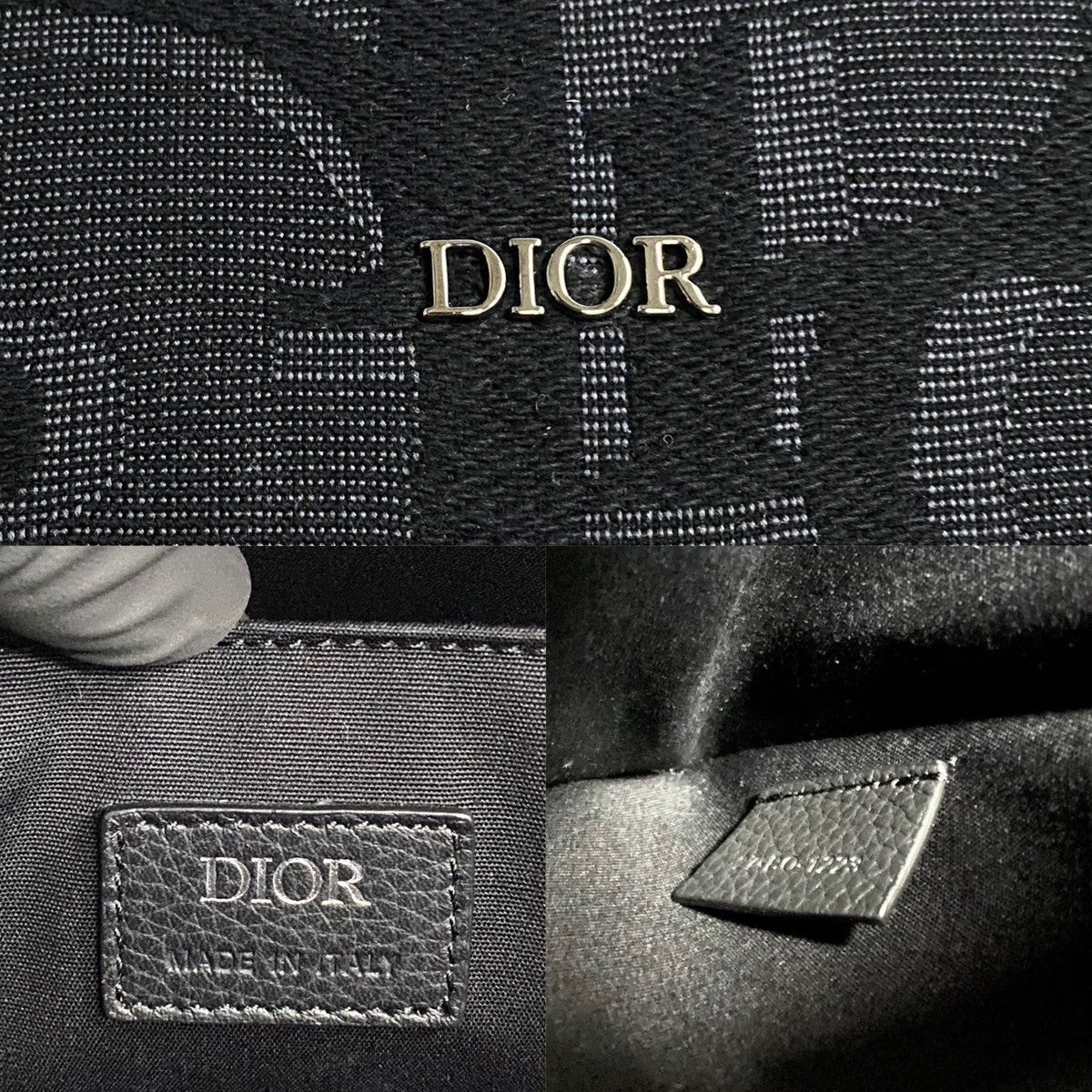 Dior Tote Bag Leather, Canvas black Trotter Pattern East West mens Rovelle Bags