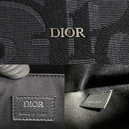 Dior Tote Bag Leather, Canvas black Trotter Pattern East West mens Rovelle Bags