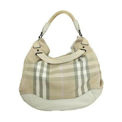 Burberry Large Checked Leather Brown Tote Bag