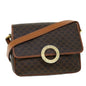 Luxury CELINE Macadam Canvas Shoulder Bag PVC Leather Brown 53340