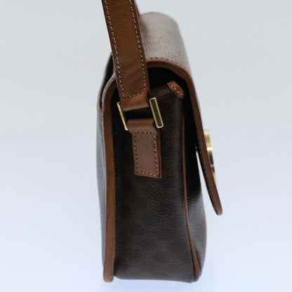 Luxury CELINE Macadam Canvas Shoulder Bag PVC Leather Brown 53391