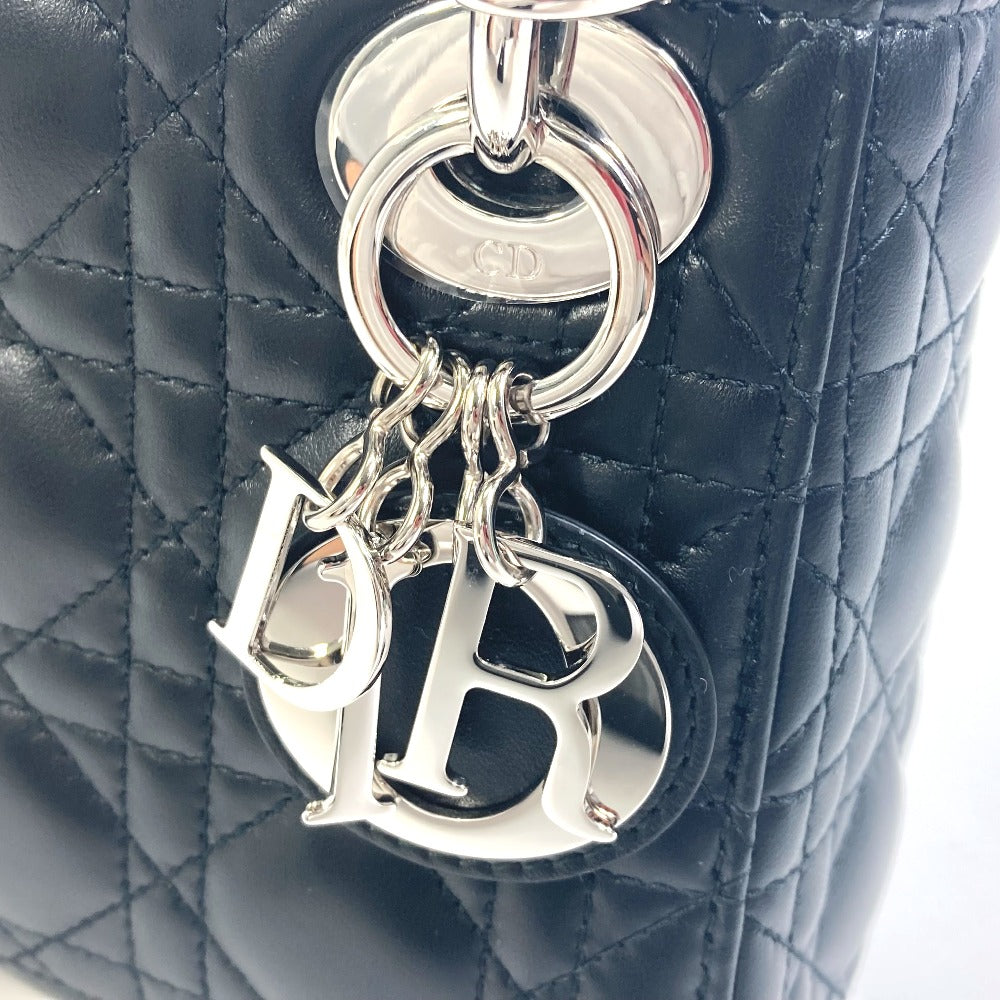 Dior Shoulder Bag leather black Lady Dior Cannage Mini Rovelle Bags