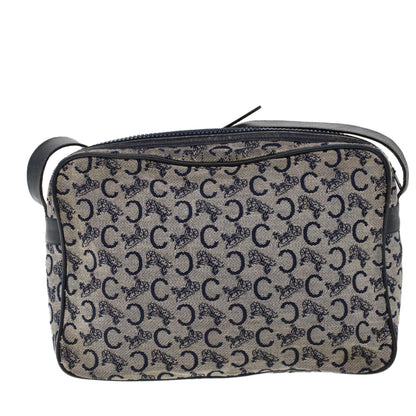 Luxury CELINE C Macadam Canvas Shoulder Bag Navy 53733