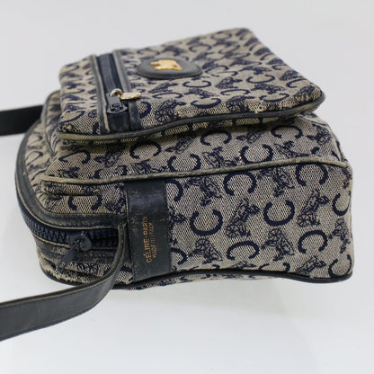 Luxury CELINE C Macadam Canvas Shoulder Bag Navy 53733