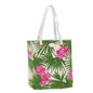 Luxury CELINE Botanical Pattern Tote Bag Canvas Green Pink 53737