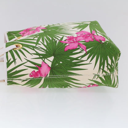 Luxury CELINE Botanical Pattern Tote Bag Canvas Green Pink 53737