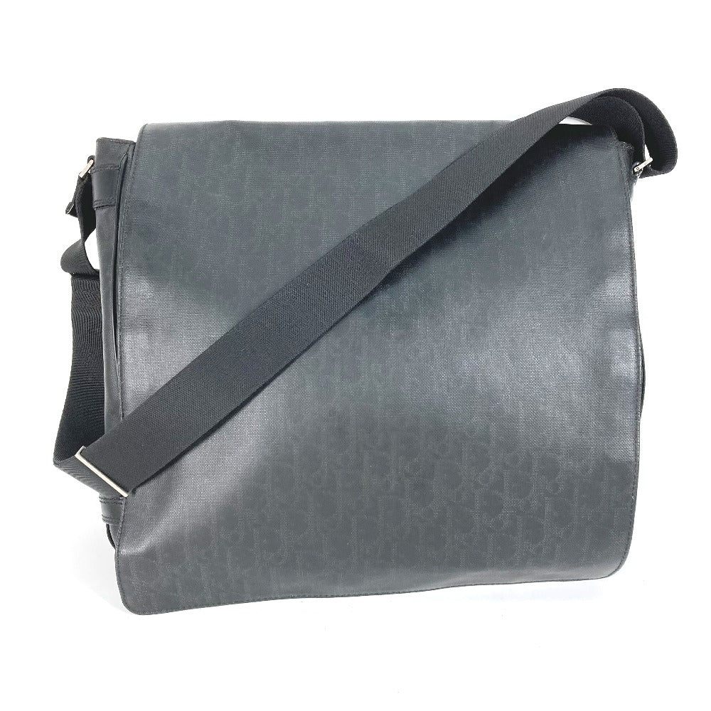 DIOR HOMME Shoulder Bag PVC black Crossbody flap Trotter Oblique logo mens Rovelle Bags