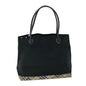 Luxury Burberry Nova Check Shoulder Bag Nylon Leather Beige Black Auth 53791