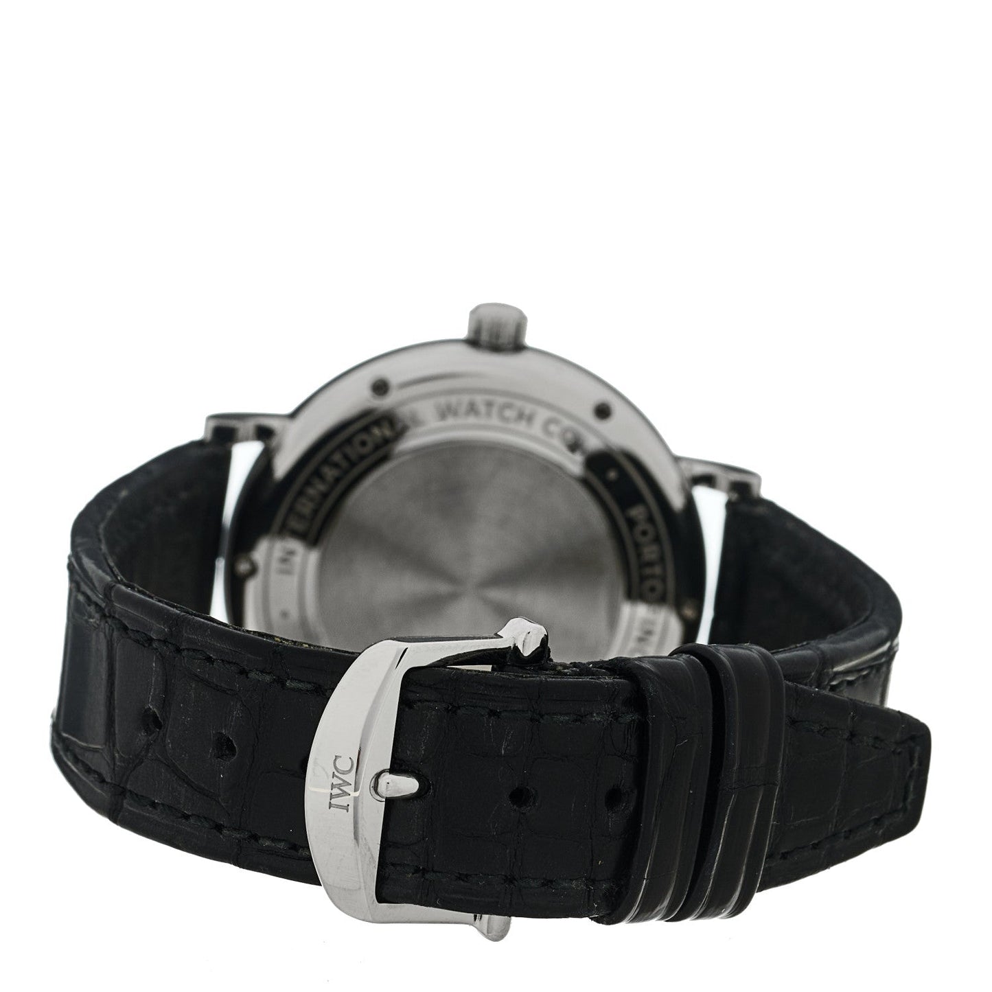 Stainless Steel Alligator Diamond 37mm Portofino Automatic Watch Grey IW458102