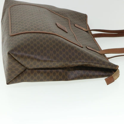 Luxury CELINE Macadam Canvas Shoulder Bag PVC Leather Brown 54121
