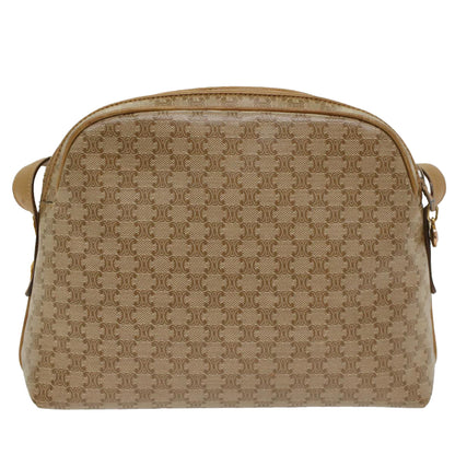Luxury CELINE Macadam Canvas Shoulder Bag Beige 54135