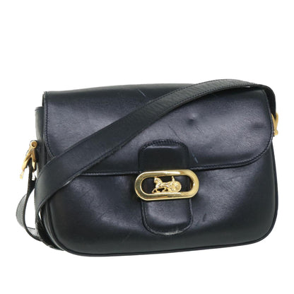 Luxury CELINE Shoulder Bag Leather Black 54184