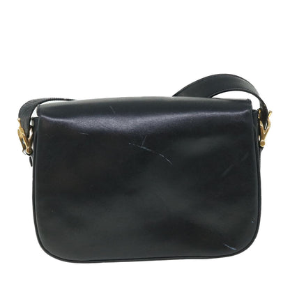 Luxury CELINE Shoulder Bag Leather Black 54184