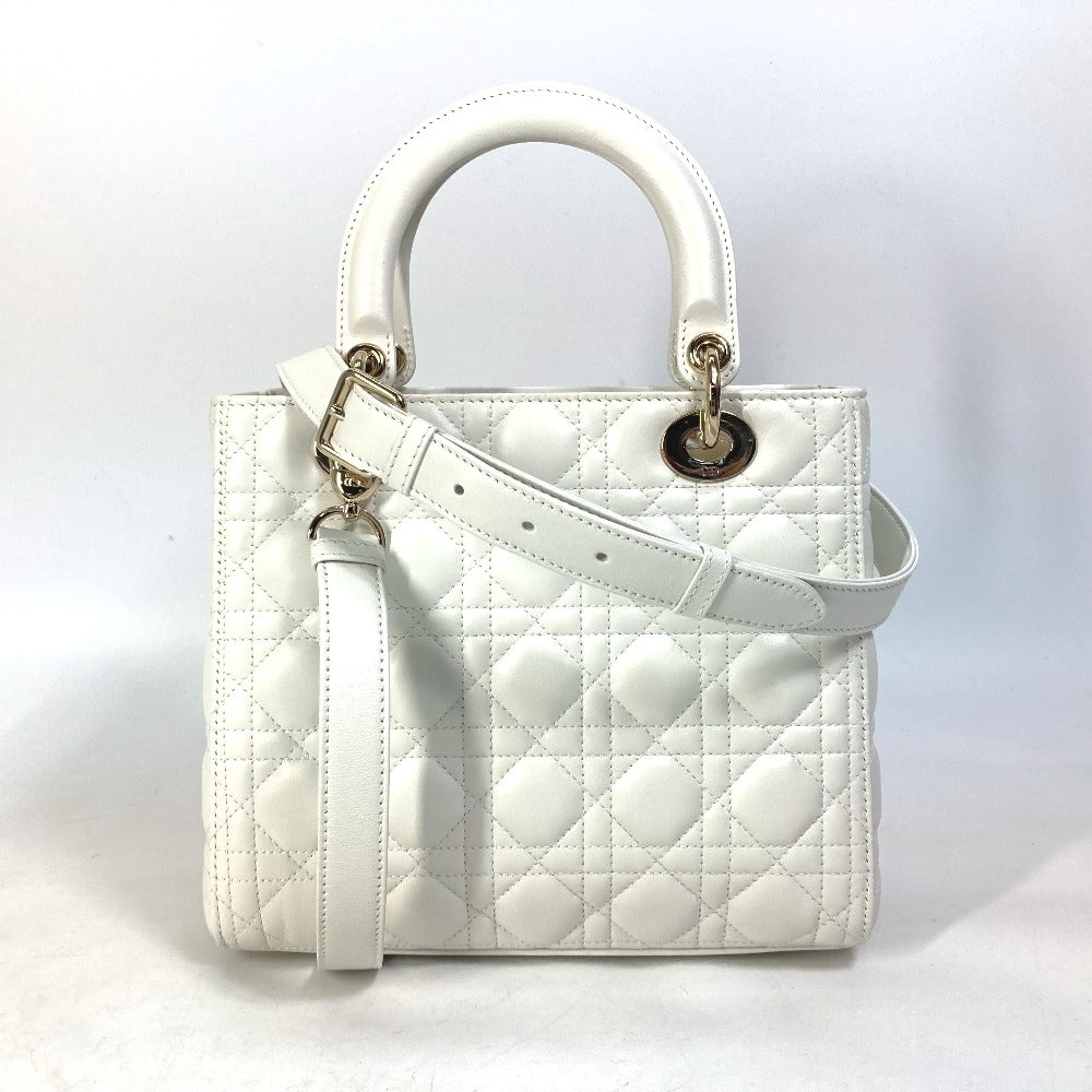 Dior Handbag M0565ONGE_M030 lambskin white LADY DIOR Lady Dior Canage Women Rovelle Bags
