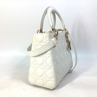 Dior Handbag M0565ONGE_M030 lambskin white LADY DIOR Lady Dior Canage Women Rovelle Bags