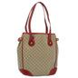 Luxury CELINE Tote Bag Macadam Canvas Beige Red 54368