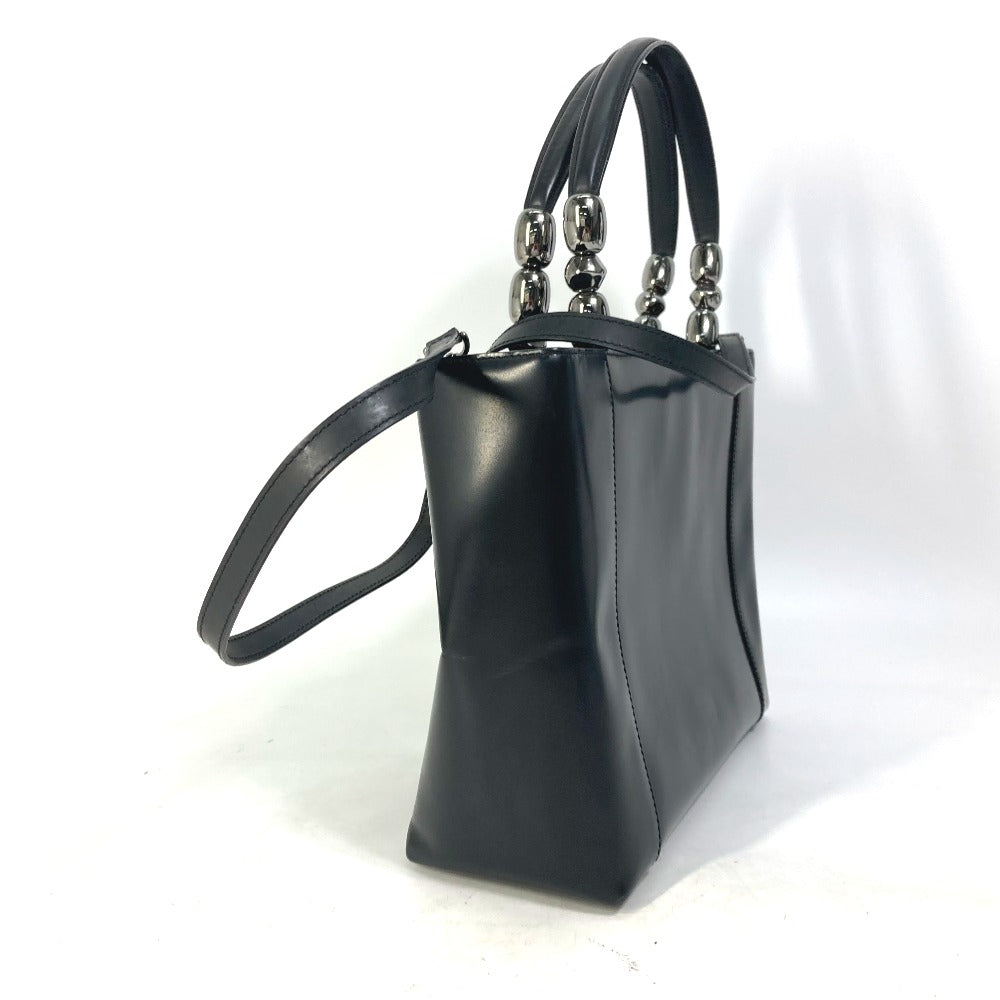 Dior Handbag leather black 2WAY bag Maris Pearl Women Rovelle Bags