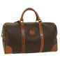 Luxury CELINE Macadam Canvas Boston Bag PVC Leather Brown 54715