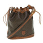 Luxury CELINE Macadam Canvas Shoulder Bag PVC Leather Brown 54786