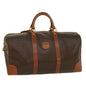 Luxury CELINE Macadam Canvas Boston Bag PVC Leather Brown 54831