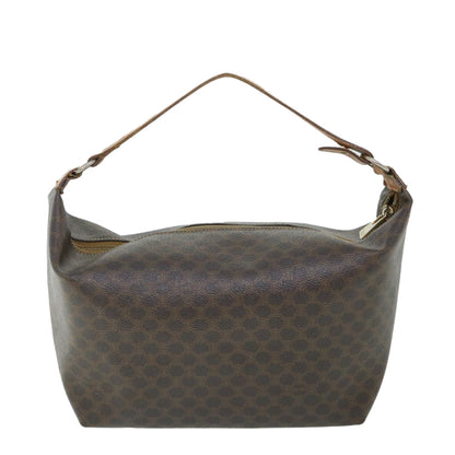 Luxury CELINE Macadam Canvas Shoulder Bag PVC Leather Brown 54855