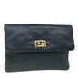 Luxury CELINE Horse Carriage Clutch Bag Leather Navy 54881