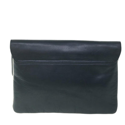 Luxury CELINE Horse Carriage Clutch Bag Leather Navy 54881
