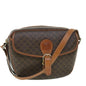 Luxury CELINE Macadam Canvas Shoulder Bag PVC Leather Brown 54913