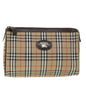 Luxury BurberrySs Nova Check Clutch Bag Canvas Leather Beige Brown Auth 54952