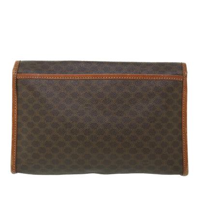 Luxury CELINE Macadam Canvas Shoulder Bag PVC Leather Brown 54954