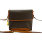 CELINE Shoulder Bag Leather, PVC Brown Macadam Blason Pattern Women