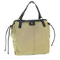 Luxury Burberry Tote Bag Nylon Beige Black Auth 55432