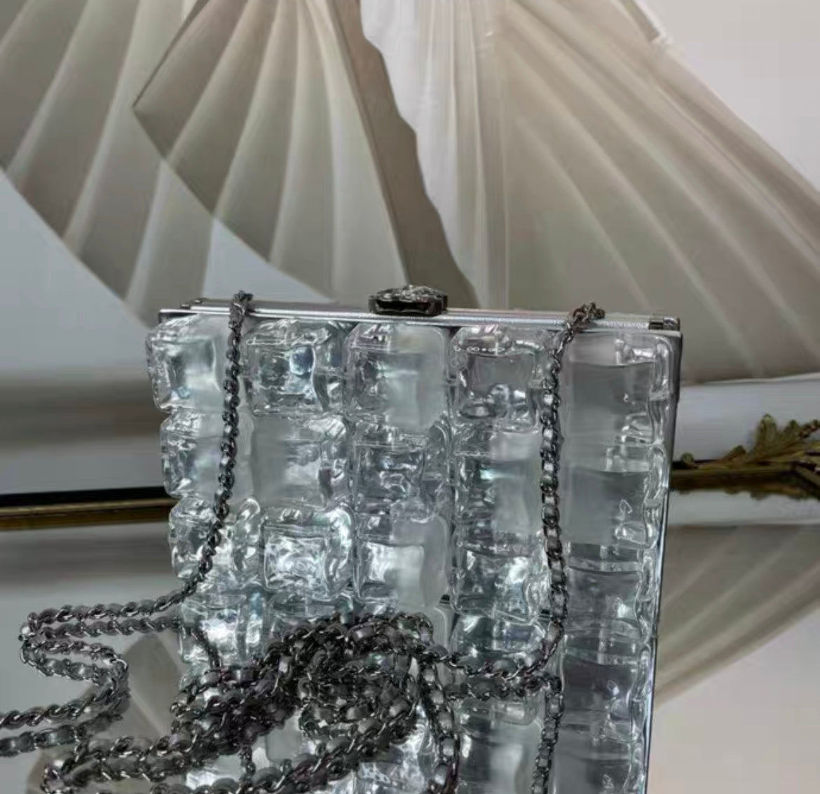 Chanel Luxury Leather Silver Handbag Style 2 Rovelle Bags