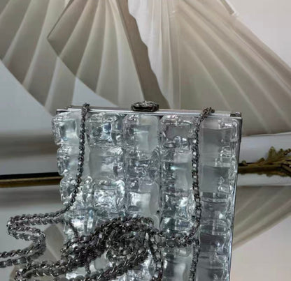 Chanel Luxury Leather Silver Handbag Style 2 Rovelle Bags
