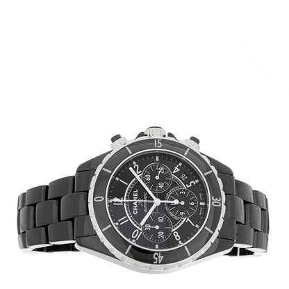 Stainless Steel Ceramic 41mm J12 Chronograph Automatic Watch Black