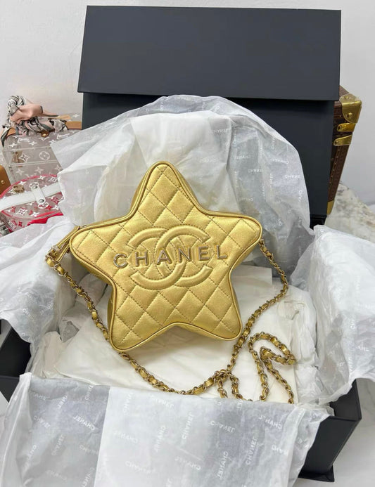 Chanel Luxury Lambskin Gold Handbag Style 4 Rovelle Bags