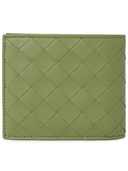 Luxury Bottega Veneta Intrecciato Bifold Half Wallet Light Khaki