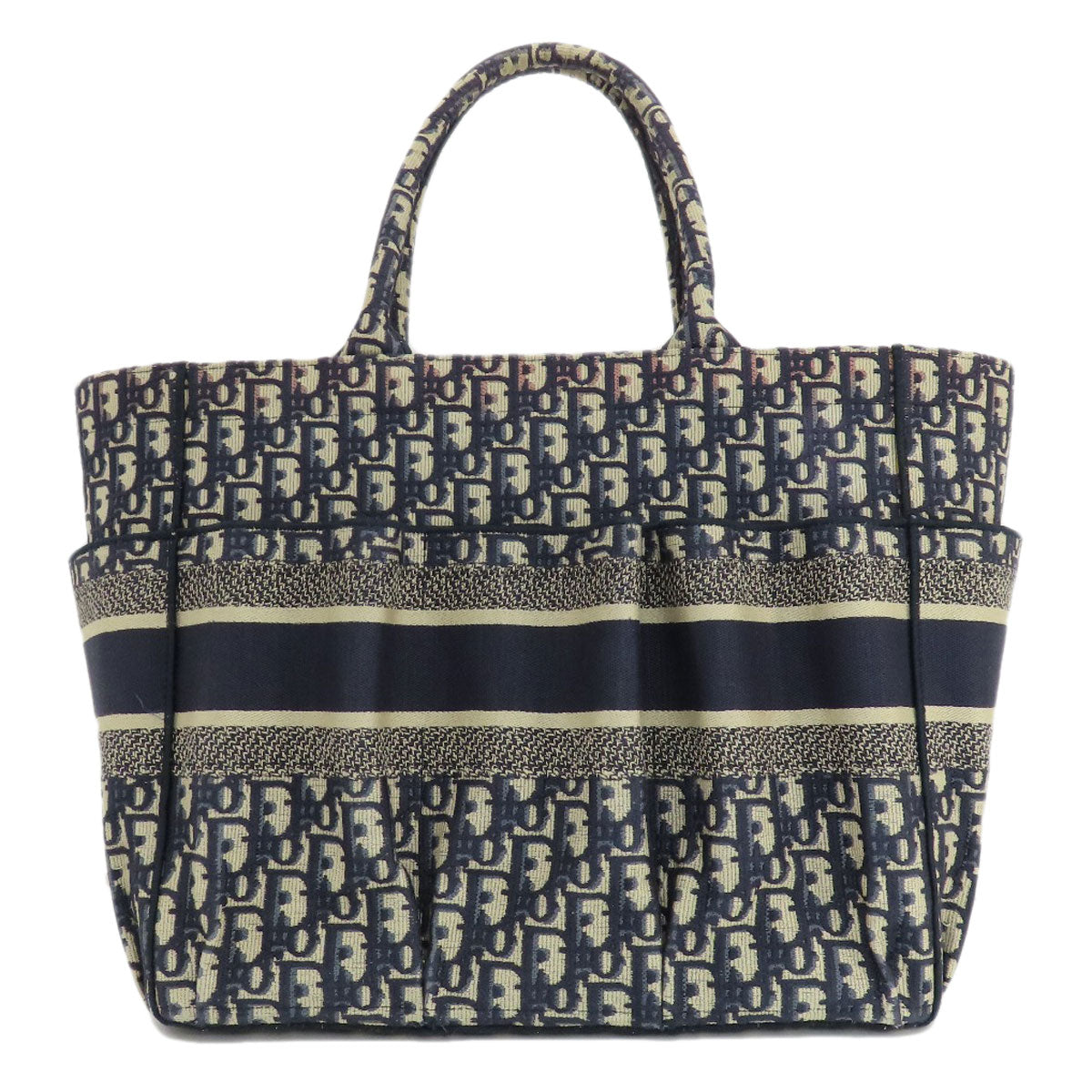 Christian Dior Tote Bag canvas Navy Trotter Pattern Women Rovelle Bags