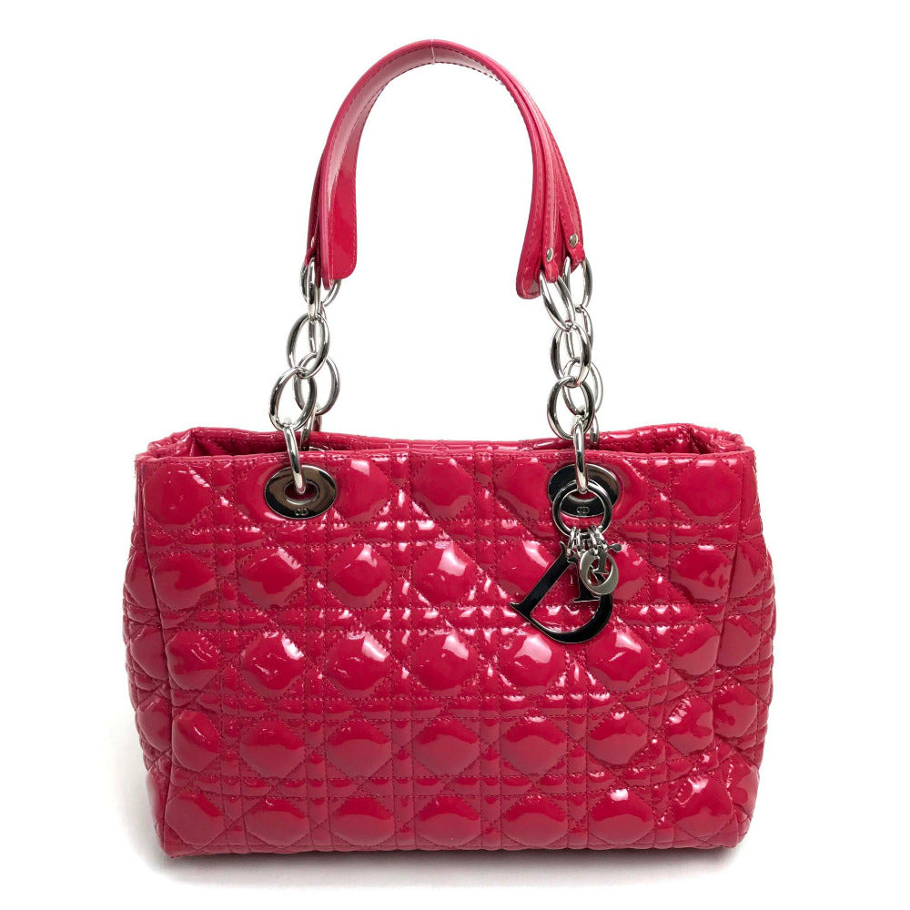 Dior Handbag M0955PVR Patent leather Pink type Cannage Soft Enamel Lady Dior Women Rovelle Bags