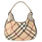 BURBERRY Handbag PVC beige Nova Check Flower Embossed