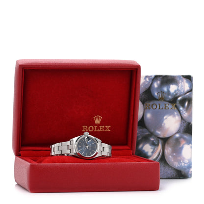Stainless Steel 26mm Oyster Perpetual Date Watch Blue 79160