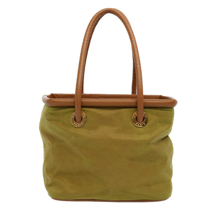 Luxury CELINE Hand Bag Nylon Leather Khaki 56308