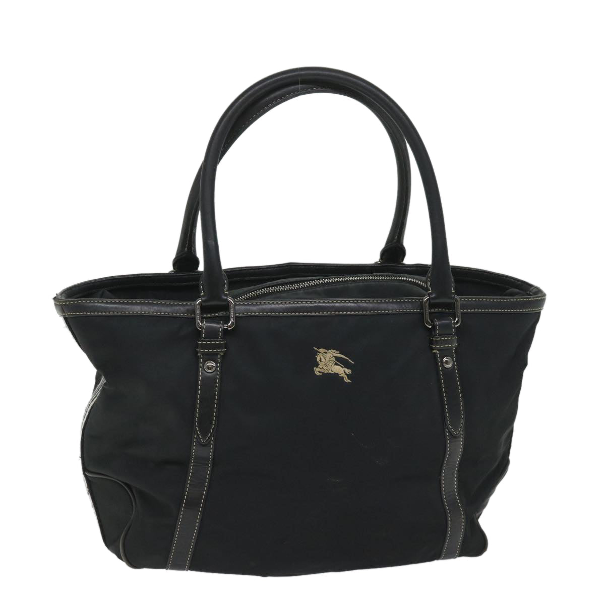 Burberry Label Auth Nylon Black Tote Bag