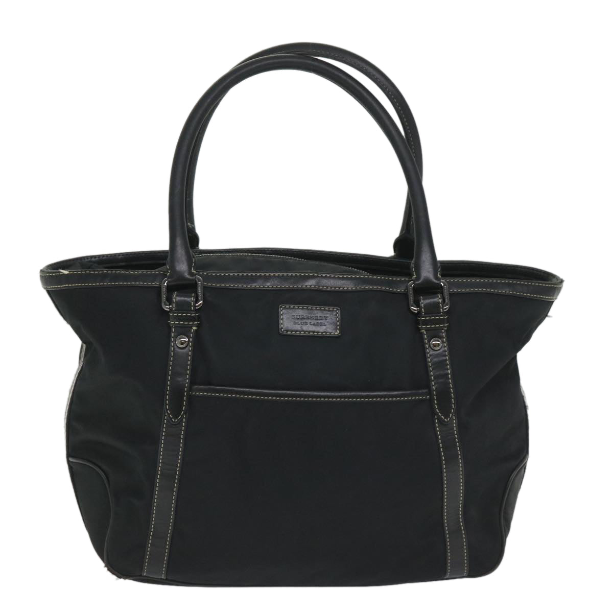 Burberry Label Auth Nylon Black Tote Bag