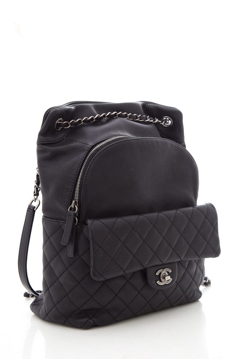 Chanel Black Lambskin CC Backpack Rovelle Bags